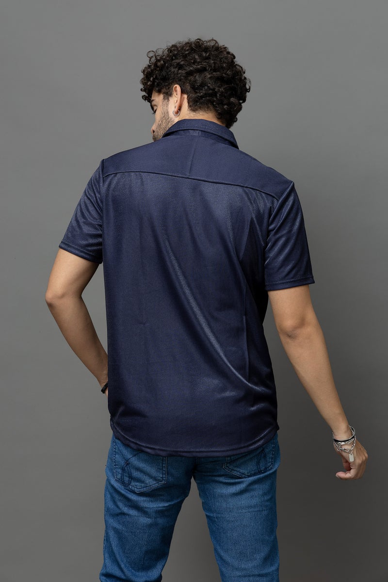 Go Devil Dark Blue Casual Wear Shirt for Men - Image 2